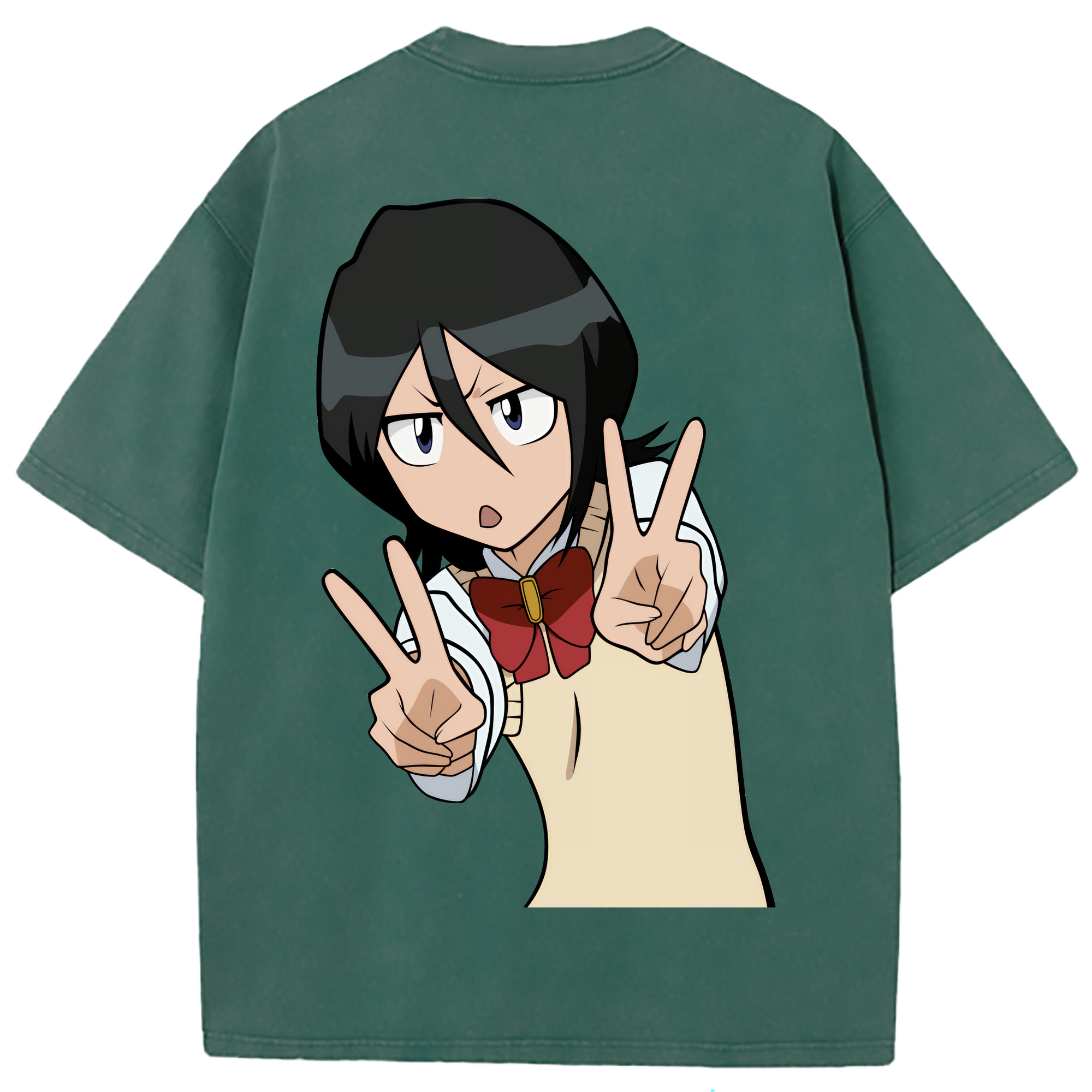 （画像用） ブリーチ 朽木ルキア BLEACH Kuchiki Rukia 綿100% ヴィンテージ風 半袖Tシャツ（背面プリント）